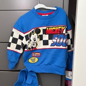 Disney Junior Blue Mickey 500 Racing Sweatshirt and Shorts Set